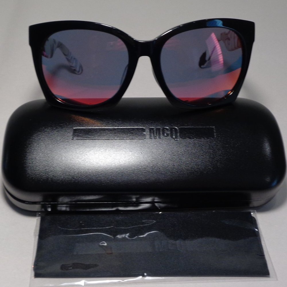 McQ by Alexander McQueen MQ0017SA Black White Red New Women's Sunglasses